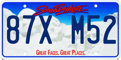 SD license plate 87XM52