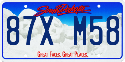SD license plate 87XM58