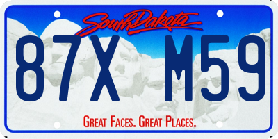 SD license plate 87XM59