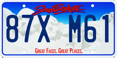 SD license plate 87XM61