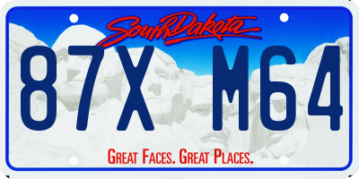 SD license plate 87XM64