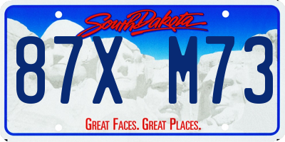 SD license plate 87XM73