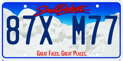 SD license plate 87XM77