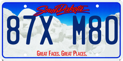 SD license plate 87XM80