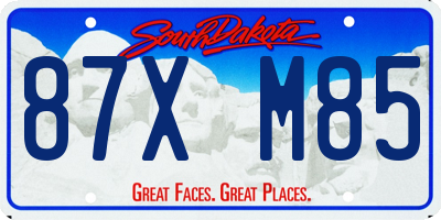 SD license plate 87XM85