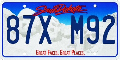 SD license plate 87XM92