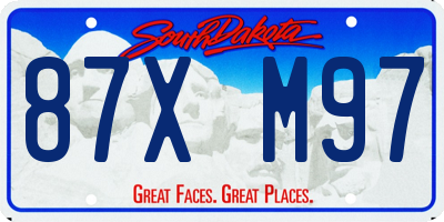 SD license plate 87XM97