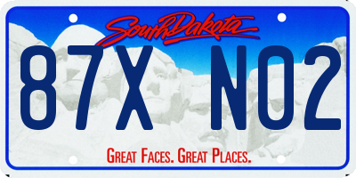 SD license plate 87XN02