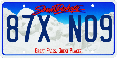 SD license plate 87XN09