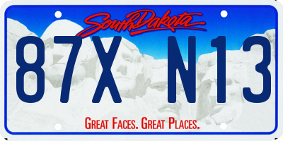 SD license plate 87XN13