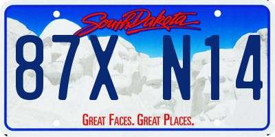 SD license plate 87XN14