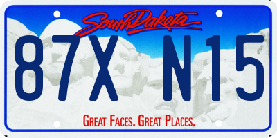 SD license plate 87XN15