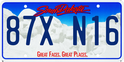 SD license plate 87XN16