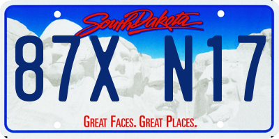SD license plate 87XN17
