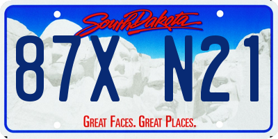 SD license plate 87XN21