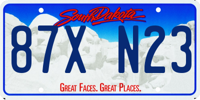 SD license plate 87XN23