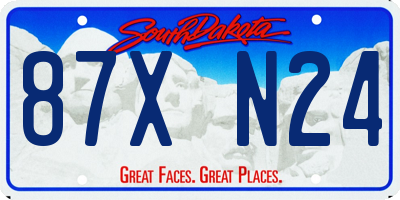 SD license plate 87XN24