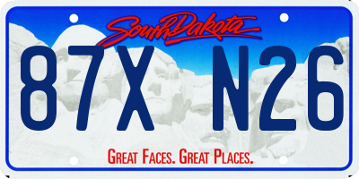 SD license plate 87XN26