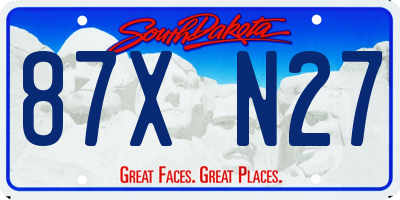 SD license plate 87XN27