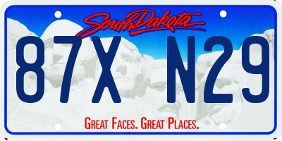 SD license plate 87XN29