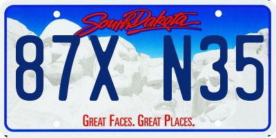 SD license plate 87XN35