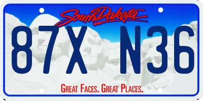 SD license plate 87XN36