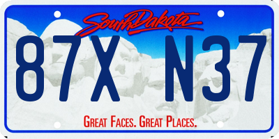 SD license plate 87XN37