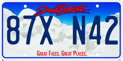 SD license plate 87XN42