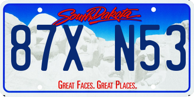 SD license plate 87XN53