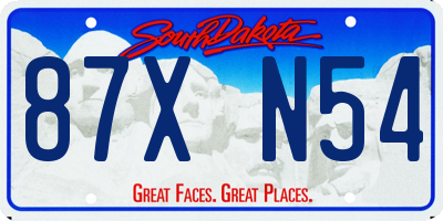 SD license plate 87XN54