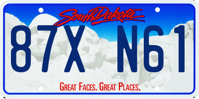 SD license plate 87XN61