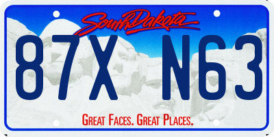SD license plate 87XN63