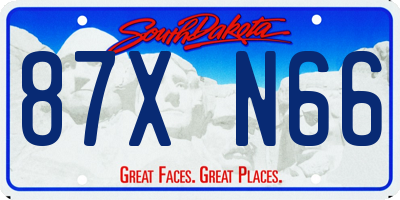 SD license plate 87XN66