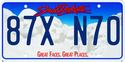 SD license plate 87XN70