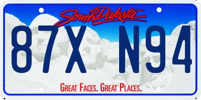 SD license plate 87XN94