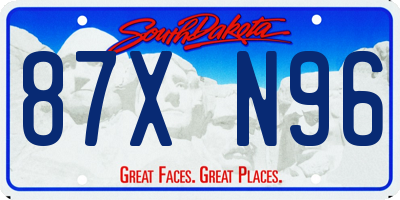SD license plate 87XN96