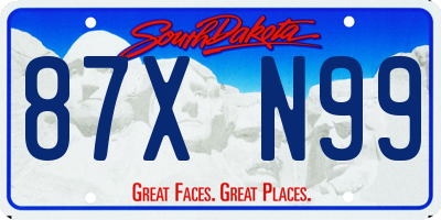 SD license plate 87XN99