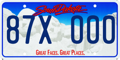 SD license plate 87XO00