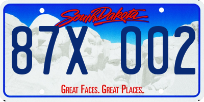SD license plate 87XO02