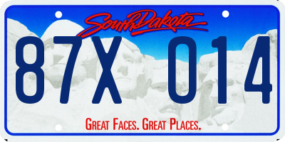 SD license plate 87XO14