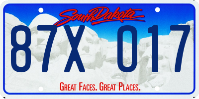 SD license plate 87XO17