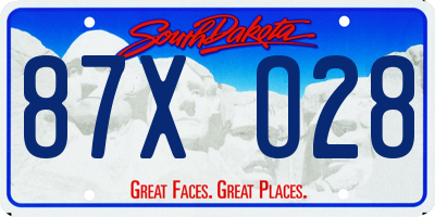 SD license plate 87XO28