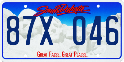 SD license plate 87XO46