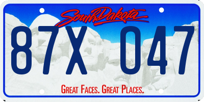 SD license plate 87XO47