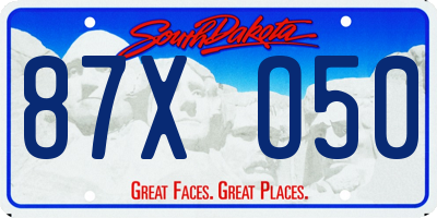 SD license plate 87XO50