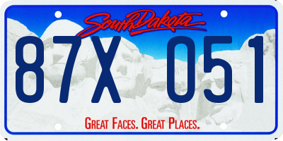 SD license plate 87XO51
