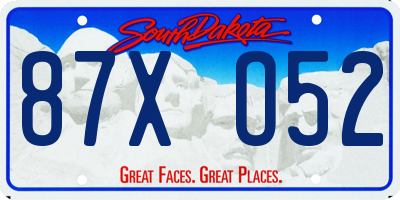 SD license plate 87XO52