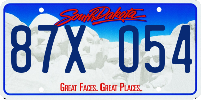 SD license plate 87XO54
