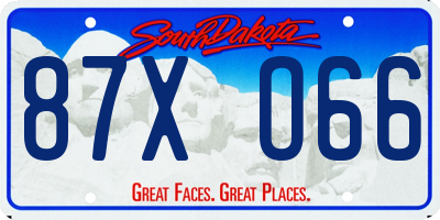 SD license plate 87XO66