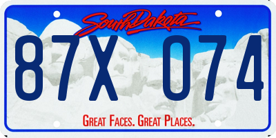 SD license plate 87XO74